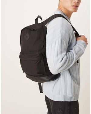 ASOS Canvas Backpack With Faux Leather Base - Black