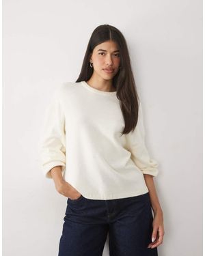 Gina Tricot Mix And Match Knitted Loungewear Jumper - White
