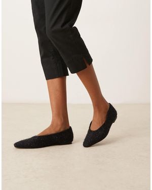 ASOS Lambert Chisel Toe Ballets - Black