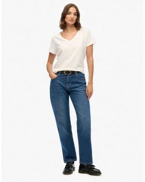 Superdry – straight-jeans aus baumwolle - Blau