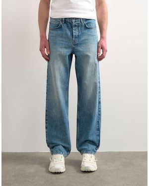 TOPMAN Vaqueros Rígidos De Corte Recto Con Lavado Medio De -Azul