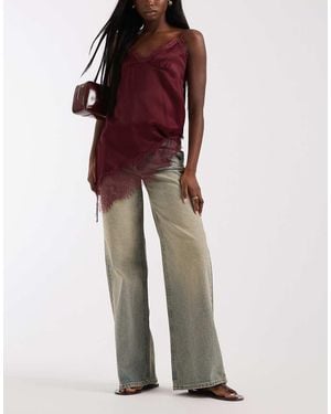 Pieces Wide Leg Jeans - Purple