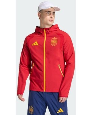 adidas Spain Tiro Travel Full Zip Windbreaker Jacket - Red