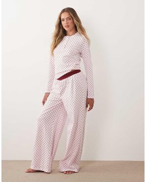 ASOS Mix And Match Trousers With Exposed Waistband - Pink