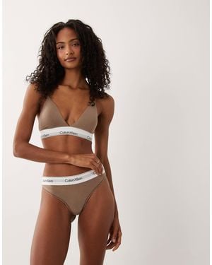 Calvin Klein Icon Cotton Modal Thong - Brown