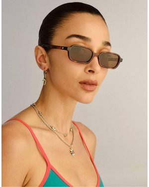 Le Specs Pilferer Rectangle Sunglasses - Brown