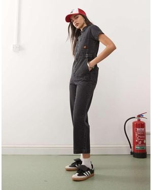 Santa Cruz Line Up Utility Denim Jumpsuit - Natural