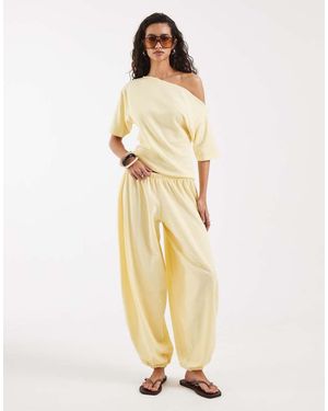 ASOS Oversized Broek Met Ballonpijpen En Textuur - Naturel