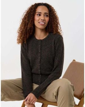 Threadbare Knitted Cardigan With Shoulder Pads - Black
