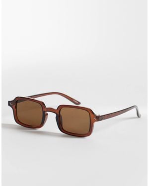 Pieces – rechteckige sonnenbrille - Braun