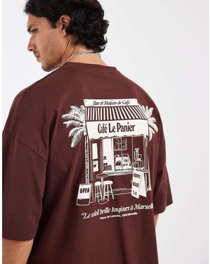 ASOS Oversized T-shirt With Storefront Graphic - Red
