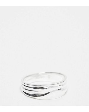 Daisy London Golvende Brede Ring Van Sterling - Wit