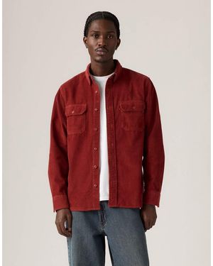 Levi's Camisa Beis Clásica De Estilo Worker De Pana De - Rojo
