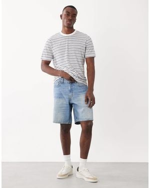 Mango Relaxed Fit Denim Shorts - Blue