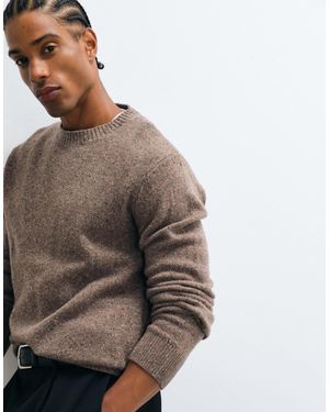 SELECTED Ausgewählter strickpullover aus wollmix - Braun