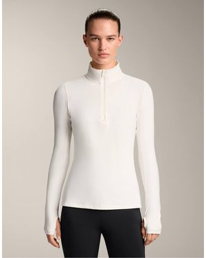 Oysho Half-Zip Base Layer T-Shirt - White
