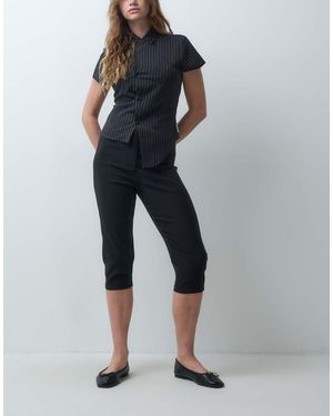 ASOS Capribroek Van Bengaline Met Zijpanddetails - Blauw