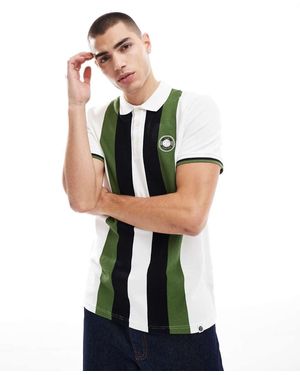 Pretty Green Polo Con Detalle De Rayas Live Forever Engineered De - Verde