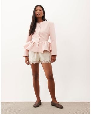 Miss Selfridge Corsage-blazer mit schößchen - Pink