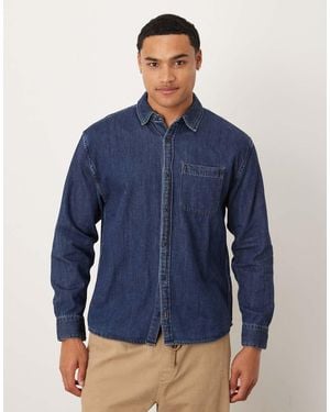 Abercrombie & Fitch Camisa Vaquera De Manga Larga Con De - Azul