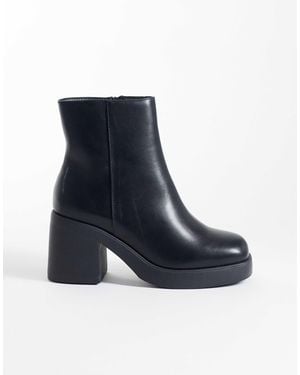SEQWL Wide Fit Audi Chunky Ankle Boots - Blue