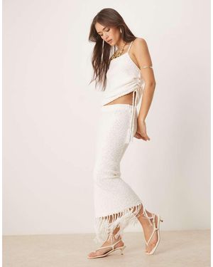 ASOS Knitted Slub Midaxi Skirt Co-Ord - Natural
