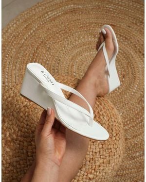SIMMI Immy Toe Post Wedge Sandals - Brown