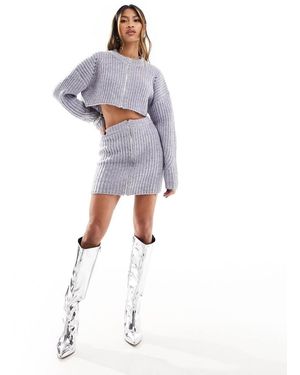 Aria Cove Gebreide Minirok Met Ritssluiting - Wit