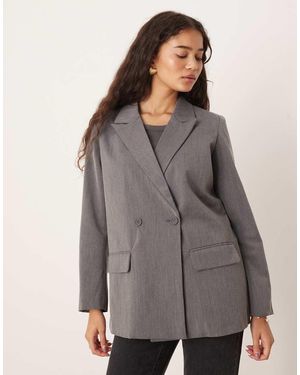 Brave Soul Structured Blazer - Grey