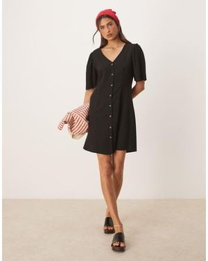 Jdy Linen Mix Mini Shirt Dress - Natural