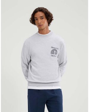 Ellesse Club Di Corsa Long Sleeve Graphic Sweatshirt - White