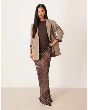 ASOS Mesh Sheer Maxi Skirt - Natural