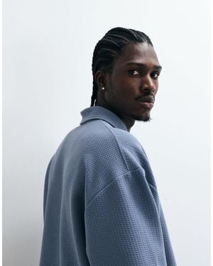 ASOS Oversized Long Sleeve Polo - Blue