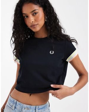Fred Perry – pikee-t-shirt - Schwarz