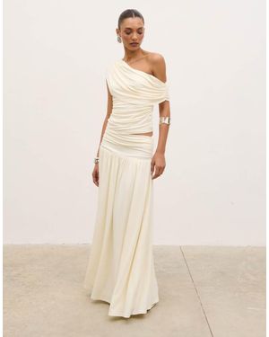 Pretty Lavish Lydia Ruched Maxi Skirt Co-Ord - Natural