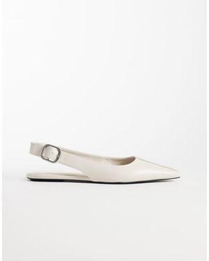Mango Slingback Schoen Met Platte Zool - Wit