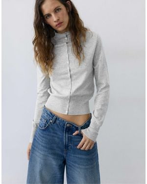 Pull&Bear Cardigan mit stehkragen - Grau