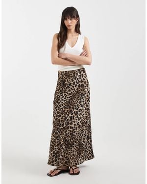 ONLY Satin Maxi Skirt - Brown