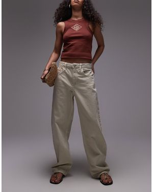 Mango Cotton Barrel Jean - Brown