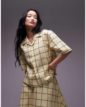 TOPSHOP Camicia Resort Gialla A Quadri - Giallo