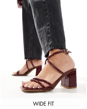 SEQWL Mid Block Heel Sandals - Black