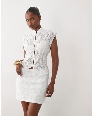 ASOS – kurzer skort aus spitze - Weiß