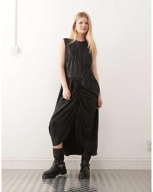 Collusion Multi Channel Satin Maxi Dress - Black