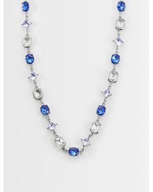 ASOS Square Blue Crystal Stone Set Necklace