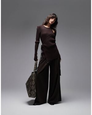 ARKET Cut Out Long Sleeve Wrap Top - Black