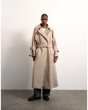 TOPSHOP – eleganter, schlichter oversize-trenchcoat mit tiefem armausschnitt - Weiß