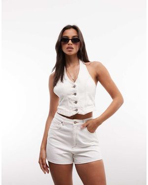 Abrand Jeans Venice Shorts Met Hoge Taille - Wit