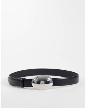 Mango Belt With Oval Buckle - White