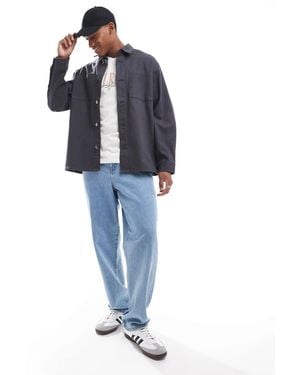 ADPT – oversize-hemdjacke aus twill - Blau
