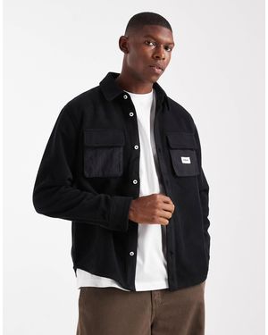 Parlez – langärmlige hemdjacke aus fleece - Schwarz